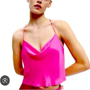 Zara Fuchsia Satin Cami Top